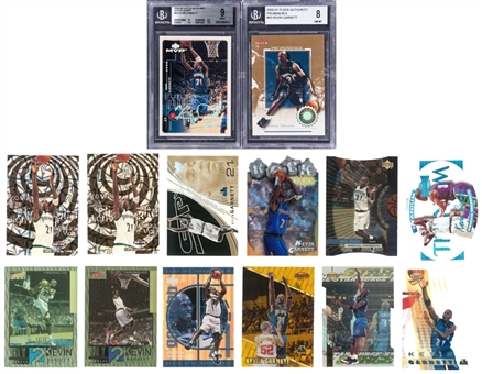 1997-2002 Upper Deck & Assorted Brands Kevin Garnett Card Collection (14 Different) Featuring BGS-Graded, Serial-Numbered & Refractor Examples!